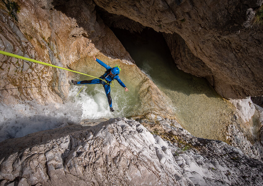 Canyoning in the Soča valley Slovenia