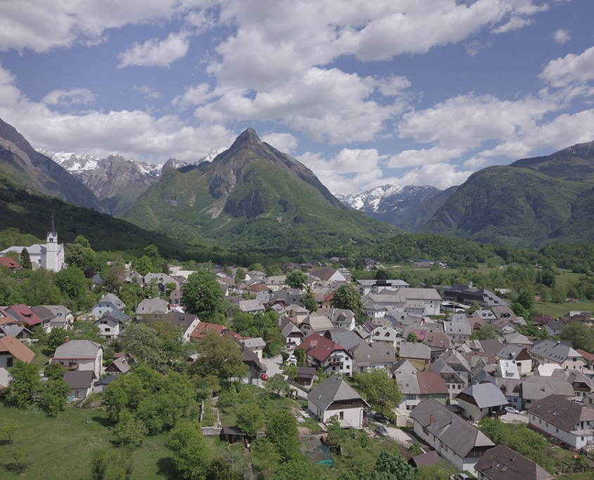 bovec village from the air