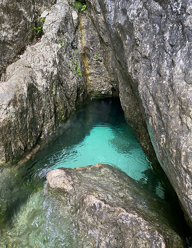 the colour of the water at the soča source
